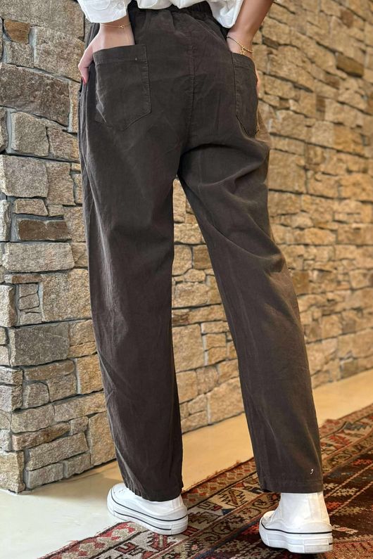 Made in Italy Baby Cord Classic Slim Jogger Chocolate